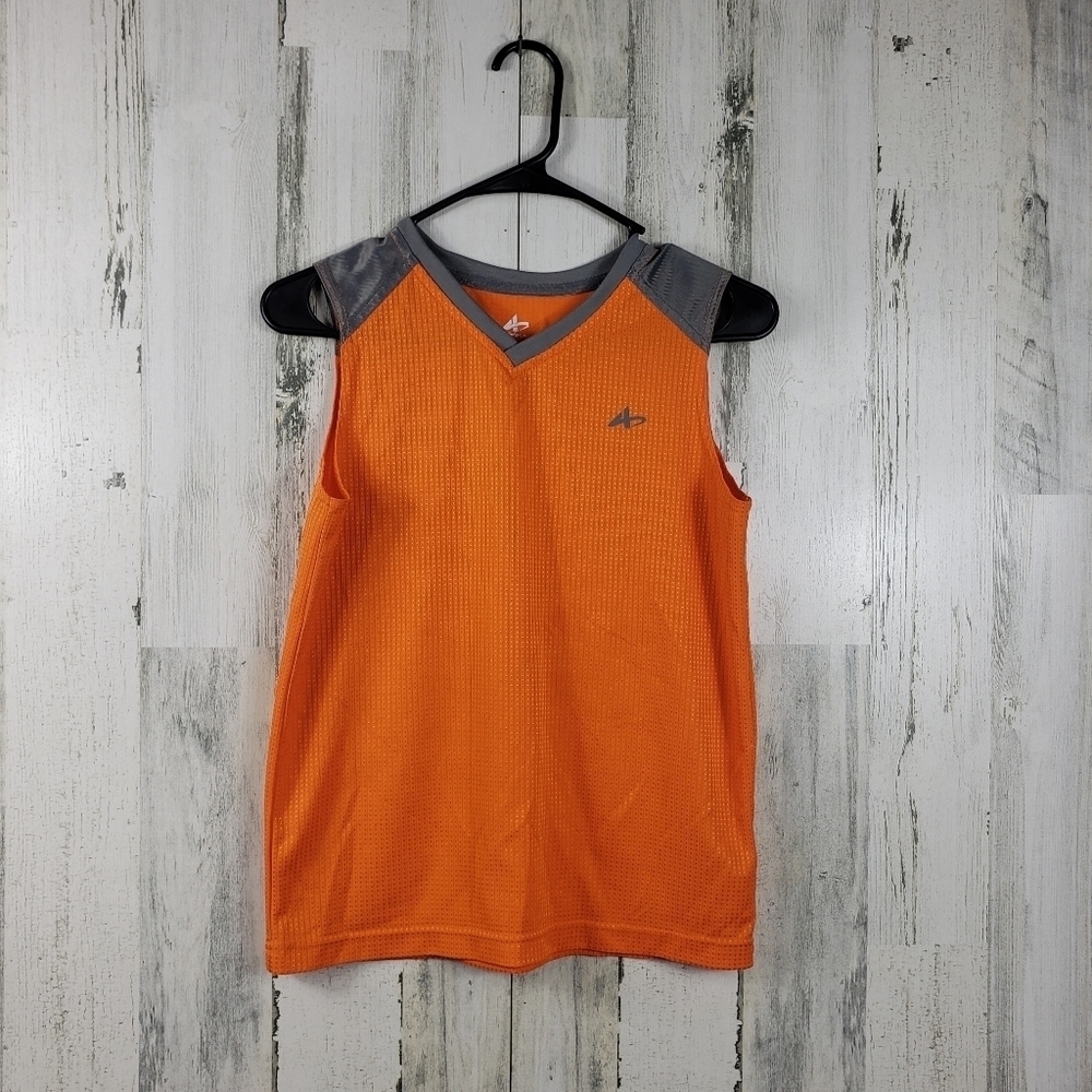 boys orange and gray tank top size large 10-12